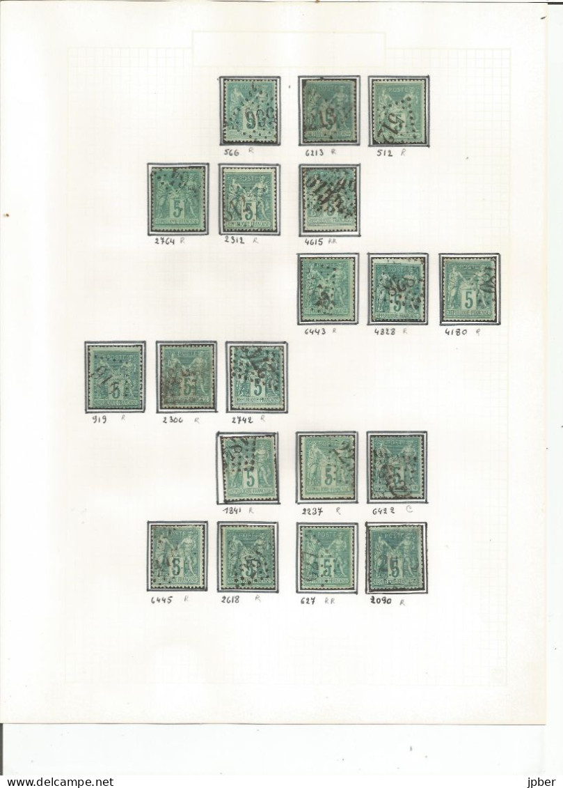 France - Etude 150 Timbres Oblitérés "Jour De L'An" Sur Type Sage - 1876-1898 Sage (Tipo II)