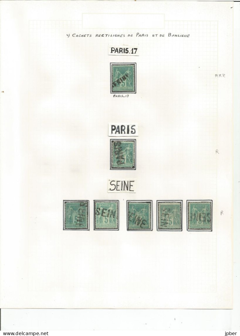 France - Etude 150 timbres oblitérés "Jour de l'An" sur type Sage