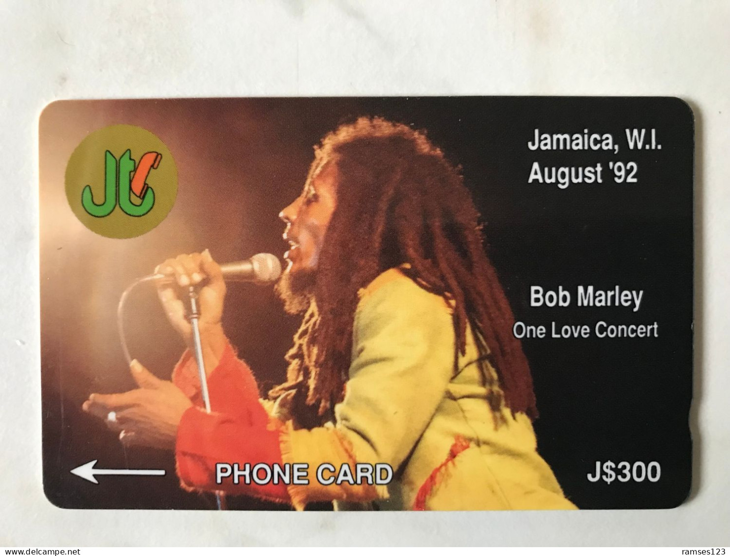 JAMAICA  AUGUST 92  J$300BOB MARLEY  9JAMC - Jamaica