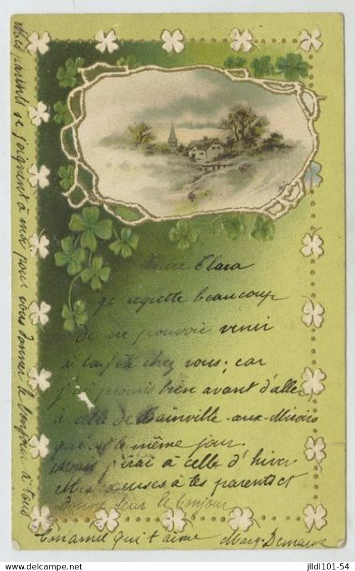 Lot 15 cartes gauffrées fantaisie, thème Souvenir + divers (lt9)