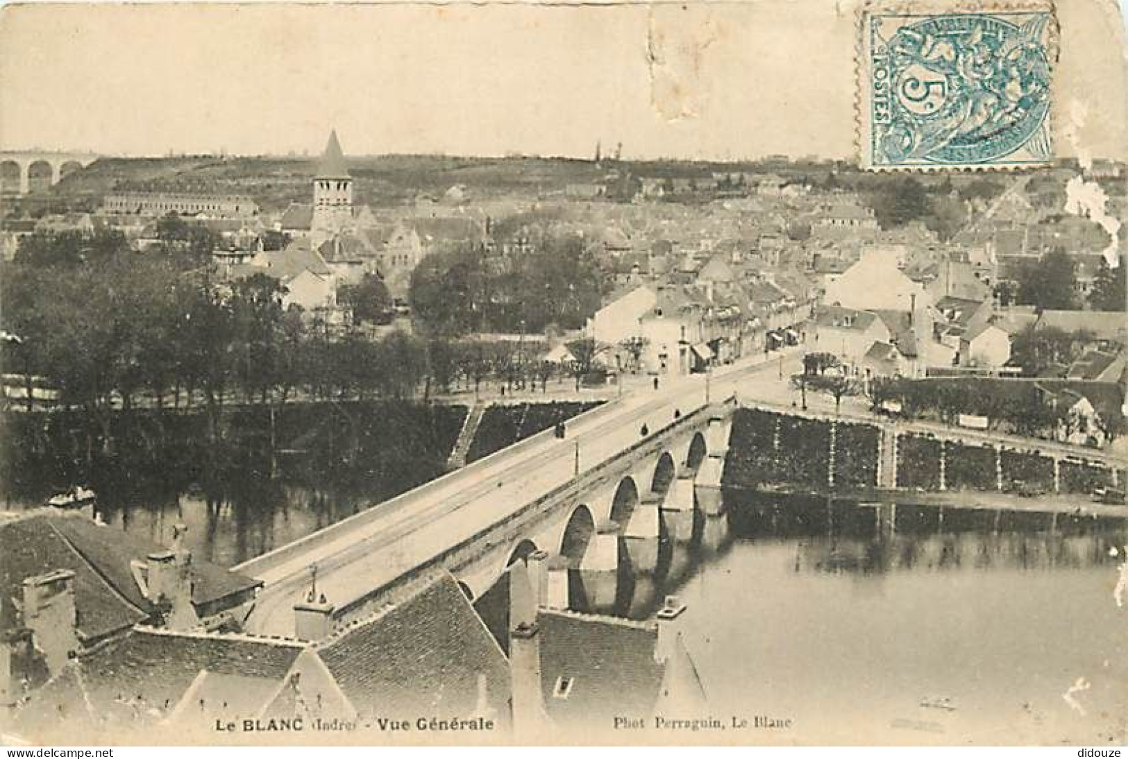 36 - Le Blanc - Vue Générale - Oblitération Ronde De 1904 - Etat Mauvais Coups Visible En Haut De La Carte - CPA - Voir  - Le Blanc