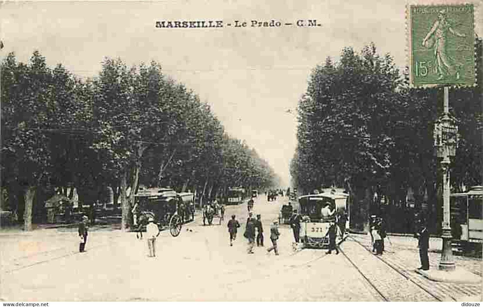 13 - Marseille - Le Prado Vu De La Plage - Animée - Tramway - Voyagée En 1918 - CPA - Voir Scans Recto-Verso - Castellane, Prado, Menpenti, Rouet