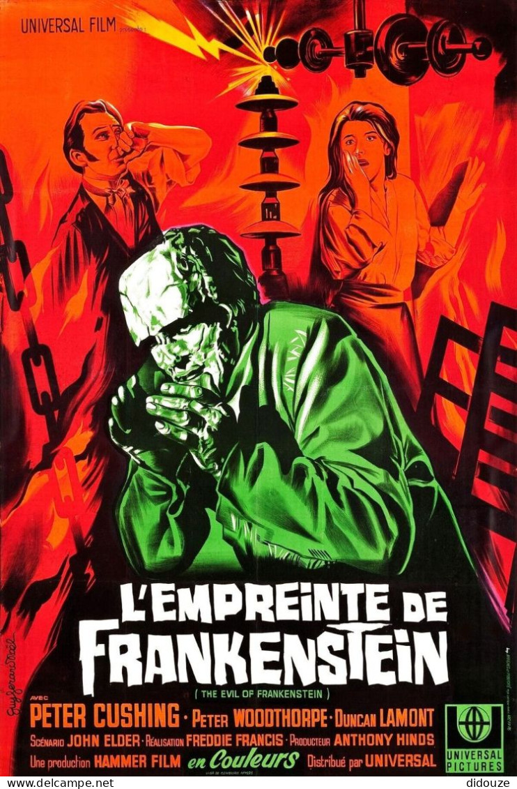 Cinema - L'empreinte De Frankenstein - Peter Cushing - Peter Woodthorpe - Duncan Lamont - Illustration Vintage - Affiche - Plakate Auf Karten