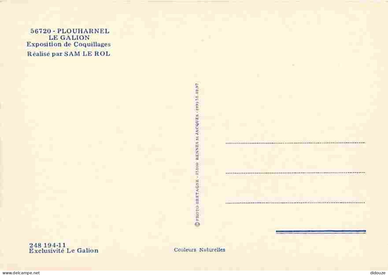 Bateaux - Voiliers - Plouharnel - Le Galion - Exposition De Coquillages - Carte Neuve - CPM - Voir Scans Recto-Verso - Velieri