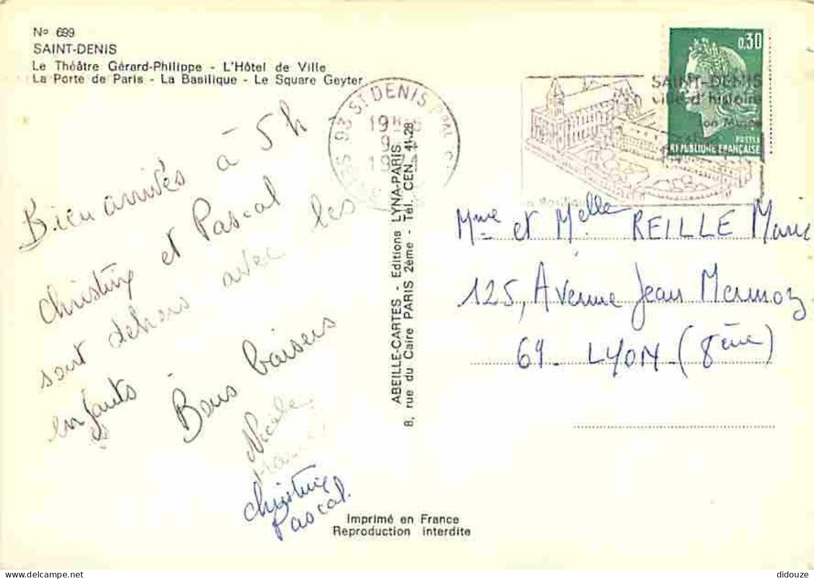 93 - Saint Denis - Multivues - Automobiles - Blasons - Flamme Postale - CPM - Voir Scans Recto-Verso - Saint Denis