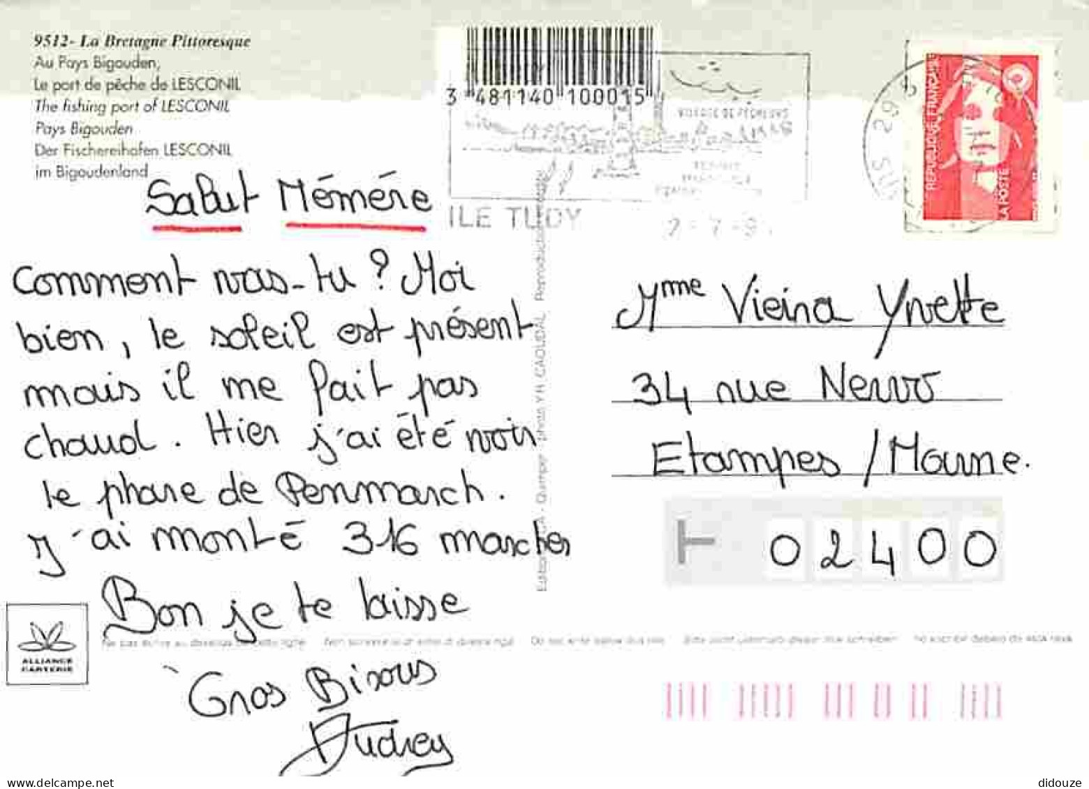 29 - Lesconil - Multivues - Bateaux - Automobiles - Pecheurs - Flamme Postale - Voir Scans Recto Verso  - Lesconil