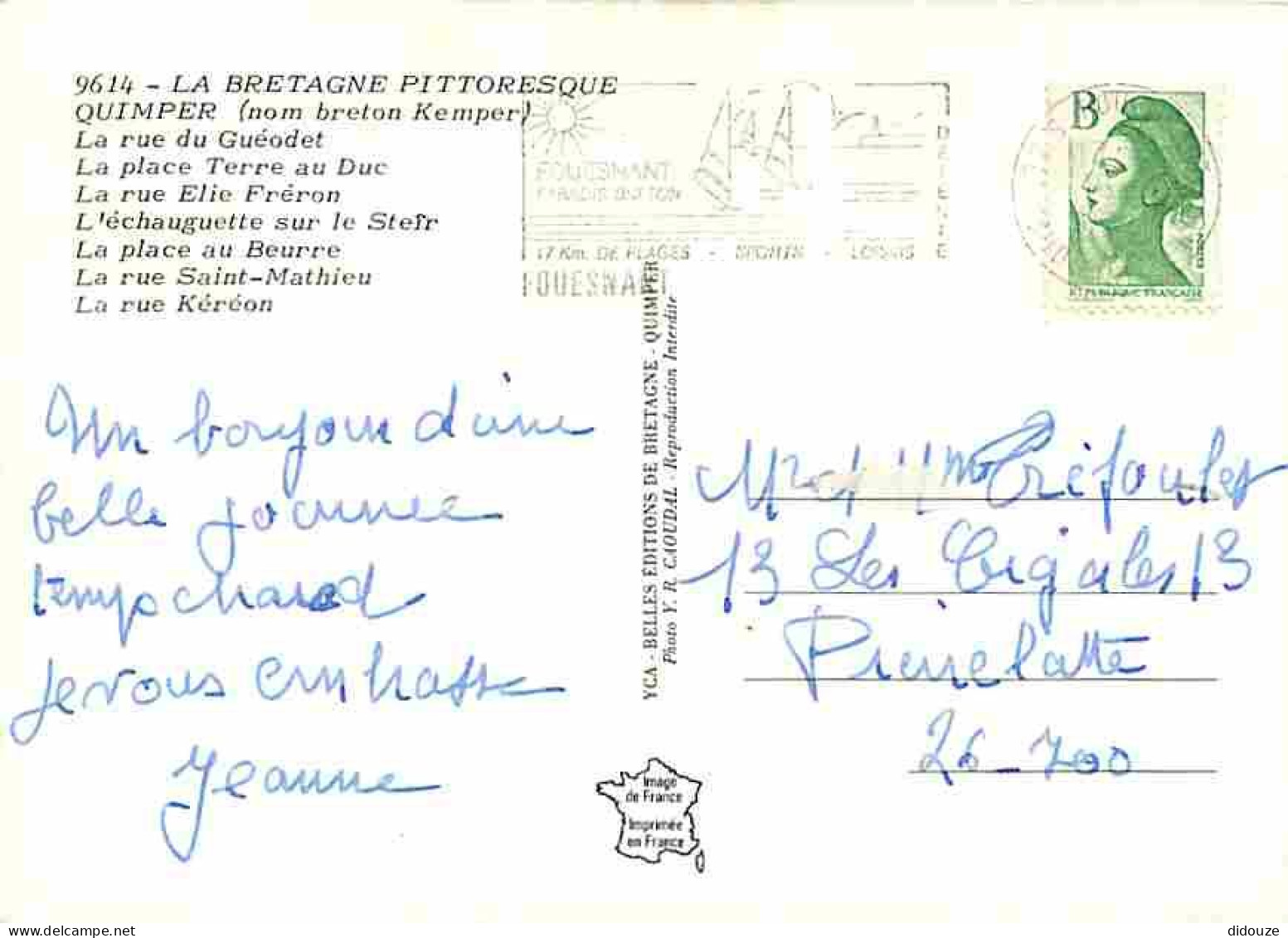 29 - Quimper - Multivues - Automobiles - Flamme Postale - Voir Scans Recto Verso  - Quimper