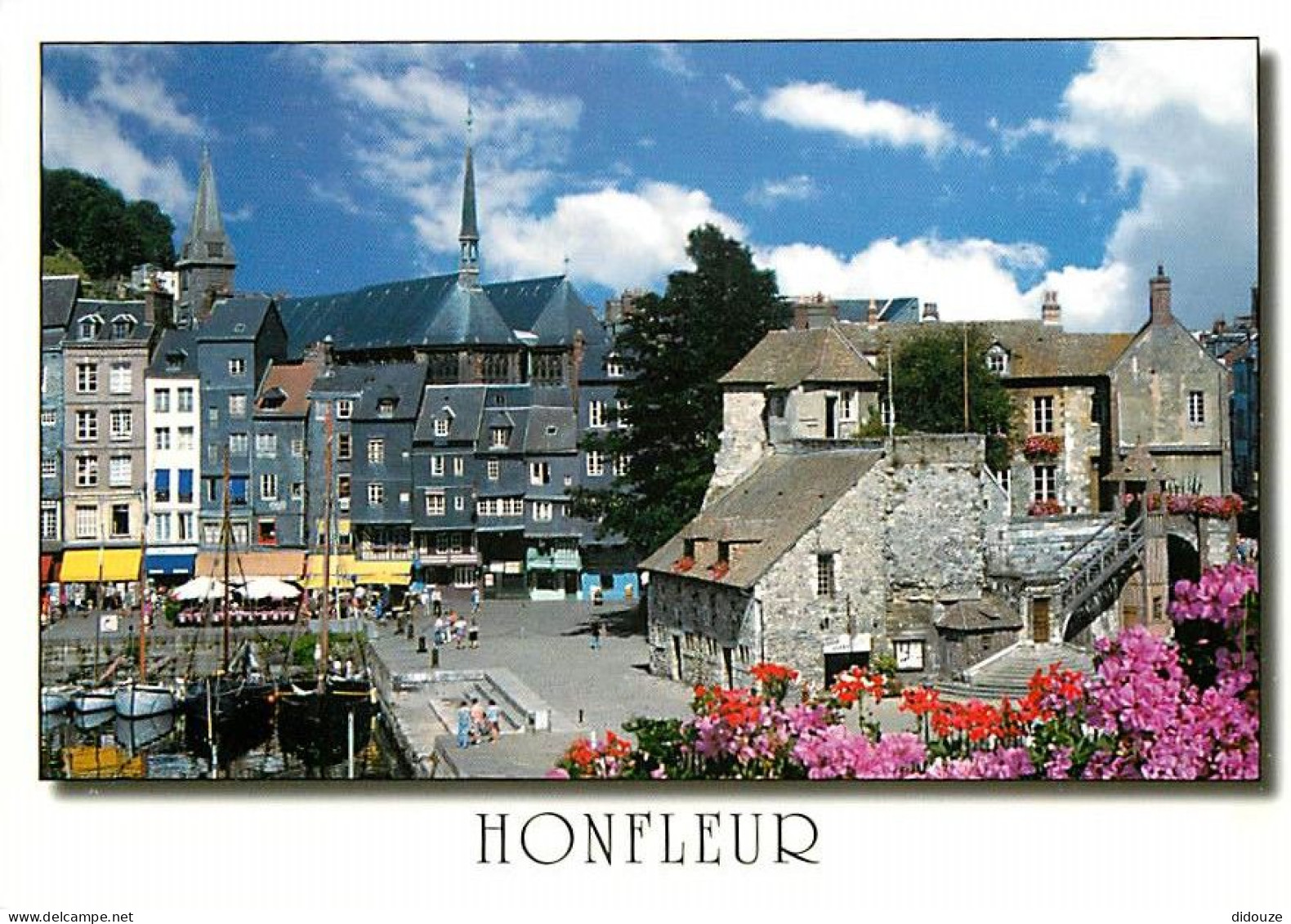 14 - Honfleur - Le Vieux Bassin. Les Façades Typiques Du Quai Sainte-Catherine Et La Lieutenance - Fleurs - Carte Neuve  - Honfleur