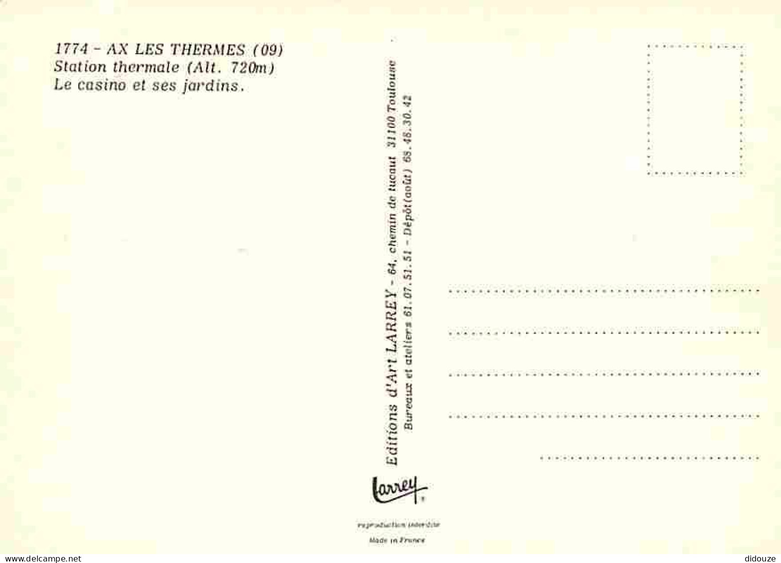 09 - Ax Les Thermes - Le Casino Et Ses Jardins - Carte Neuve - CPM - Voir Scans Recto-Verso - Ax Les Thermes