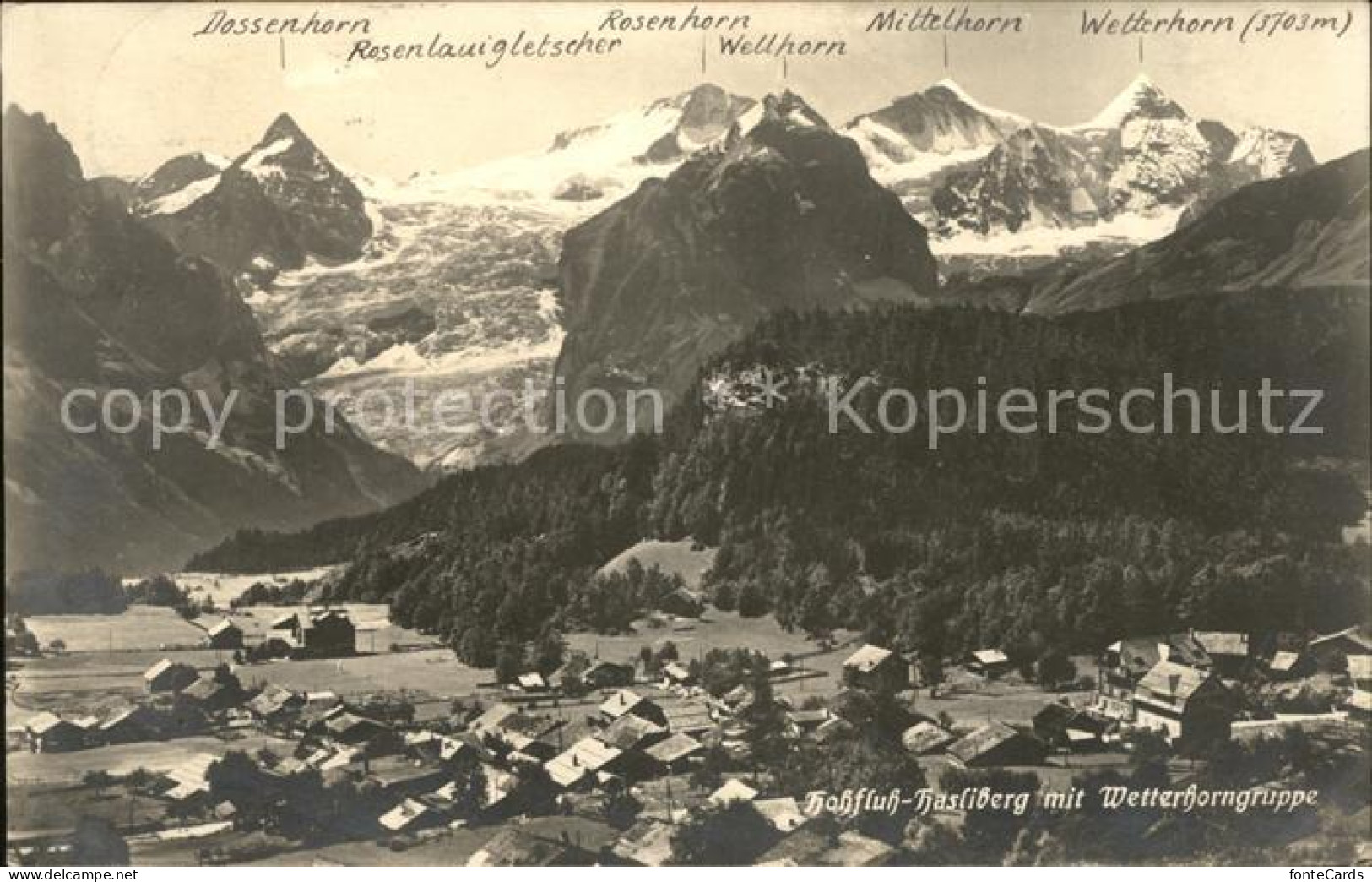 11566992 Hasliberg Hohfluh Mit Wetterhorngruppe Alpenpanorama Gletscher Hasliber - Autres & Non Classés