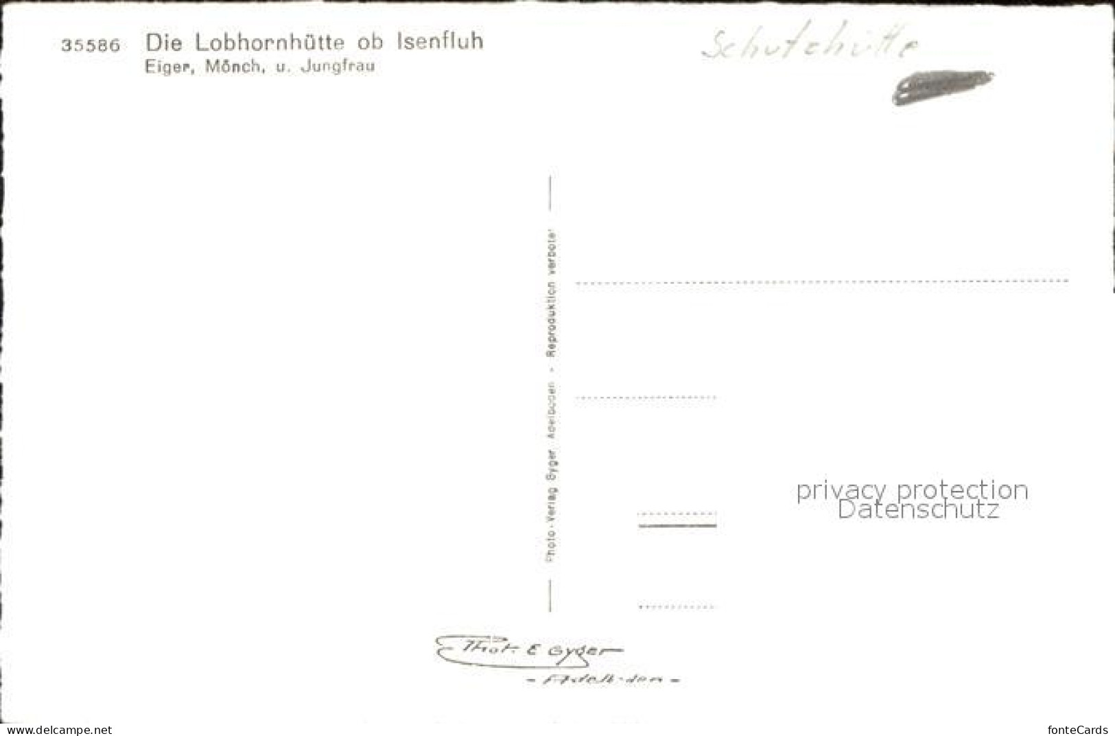 11566951 Lobhornhuette Mit Eiger Moench Und Jungfrau Schutzhuette Berner Alpen I - Autres & Non Classés