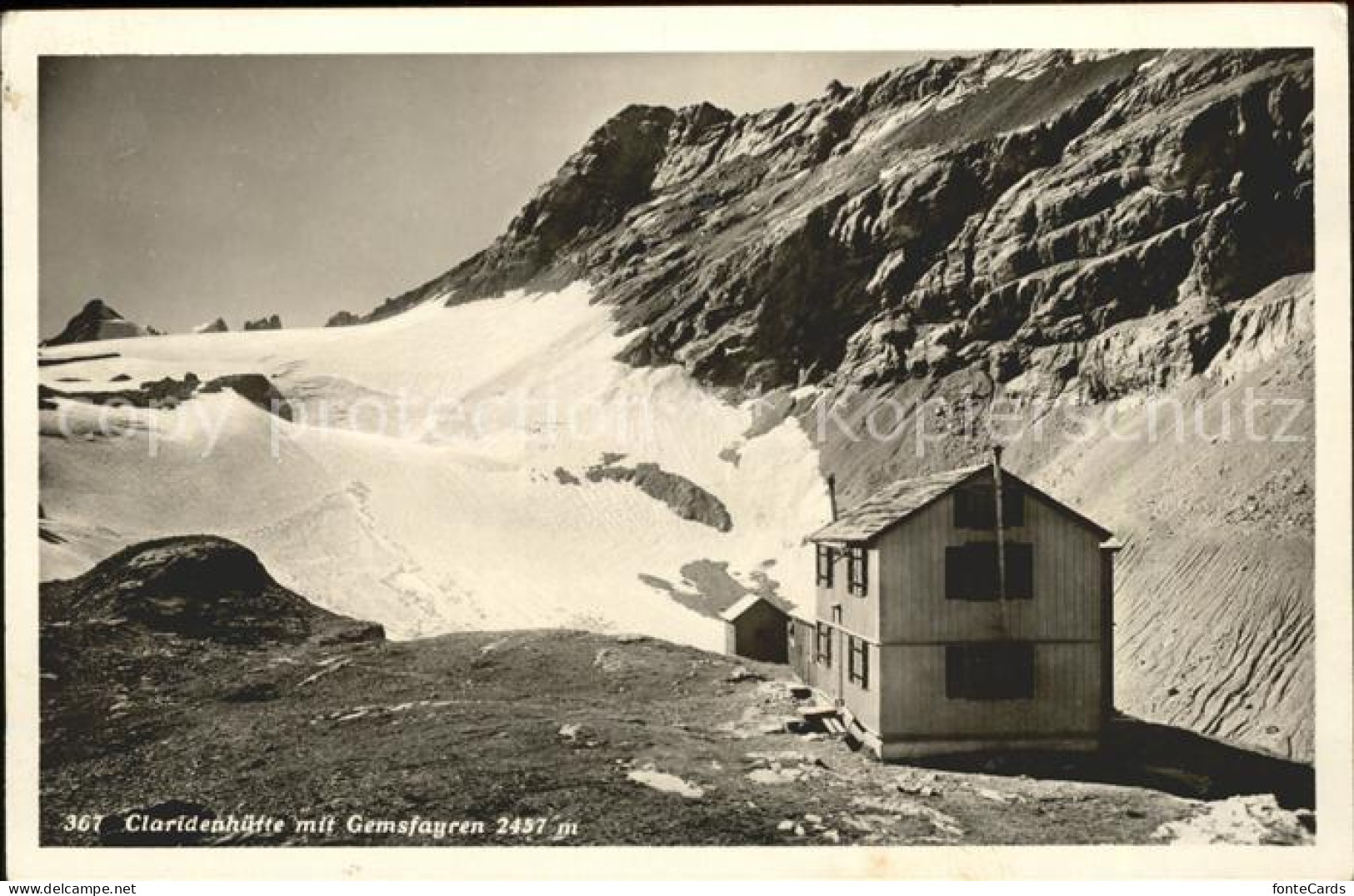 11566922 Claridenhuette Mit Gemsfairen Schutzhaus Glarner Alpen Toedi - Sonstige & Ohne Zuordnung