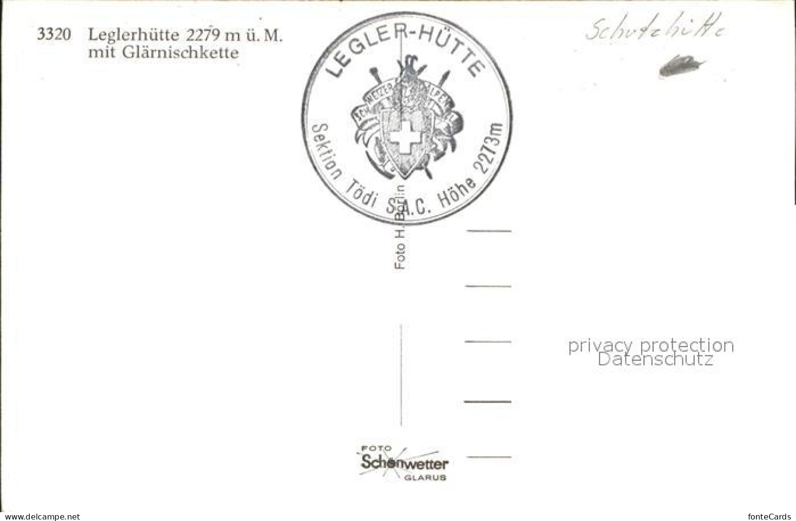 11566913 Leglerhuette Mit Glaernischkette Schutzhuette Glarner Alpen Leglerhuett - Autres & Non Classés