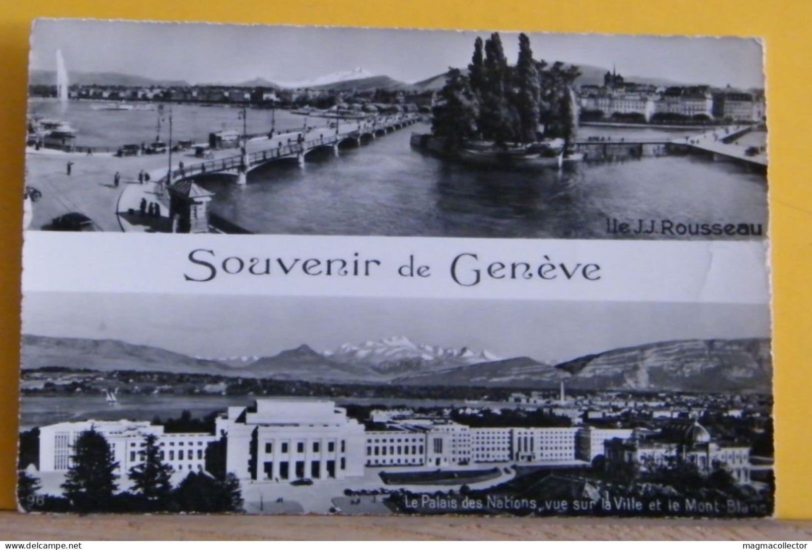 (G1) GINEVRA/ GENEVE - VEDUTINE - SOUVENIR - LLE JJ ROUSSEAU - LE PALASI DES NATION VER SUR LE VILLE .. - VIAGGIATA - Andere & Zonder Classificatie