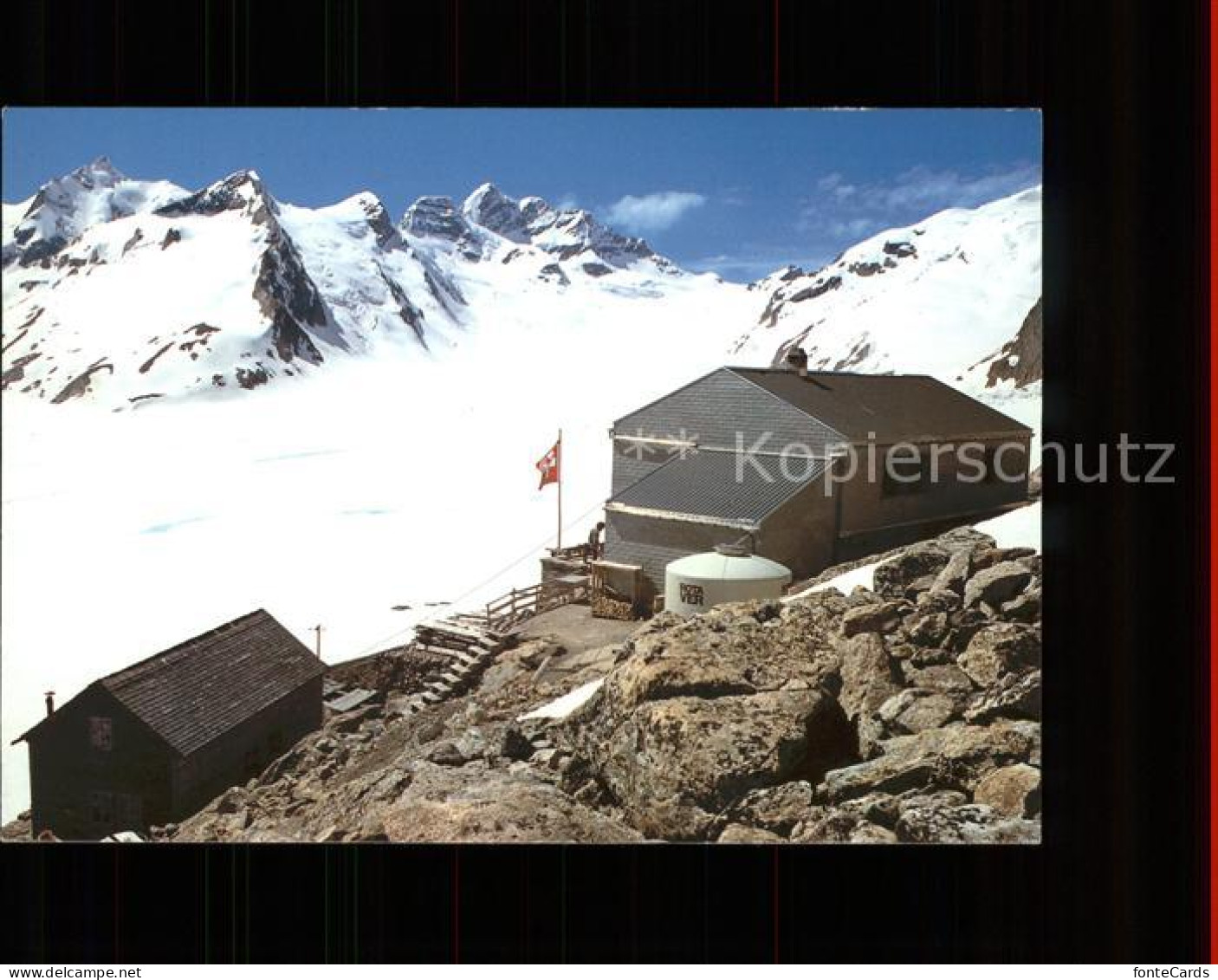 11566777 Konkordiahuette Mit Gletscherhorn Kranzberg Rottalhorn Jungfrau Berghue - Autres & Non Classés
