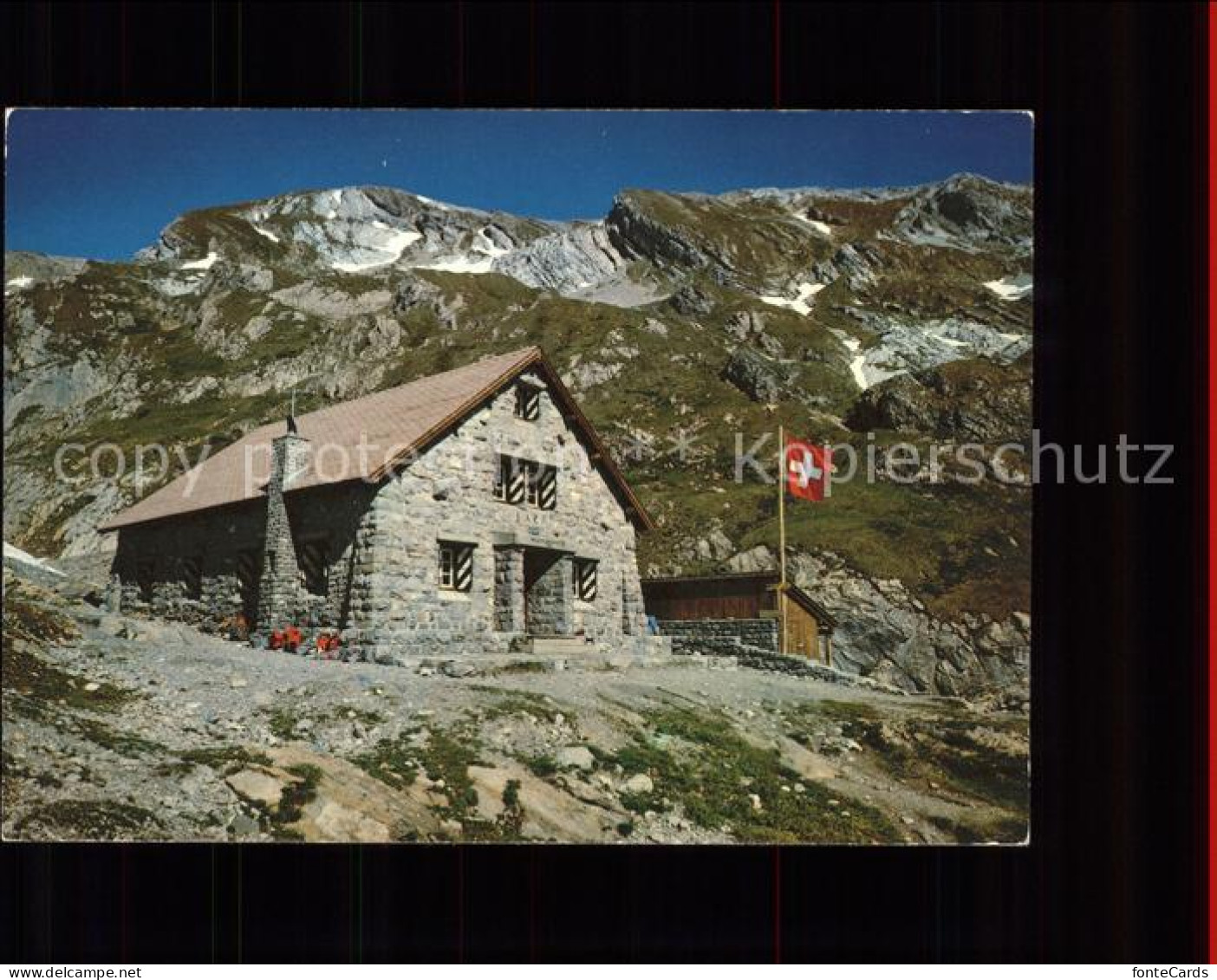 11566683 Wildhornhuette Schutzhuette Berner Alpen Schweizer Flagge Wildhornhuett - Sonstige & Ohne Zuordnung