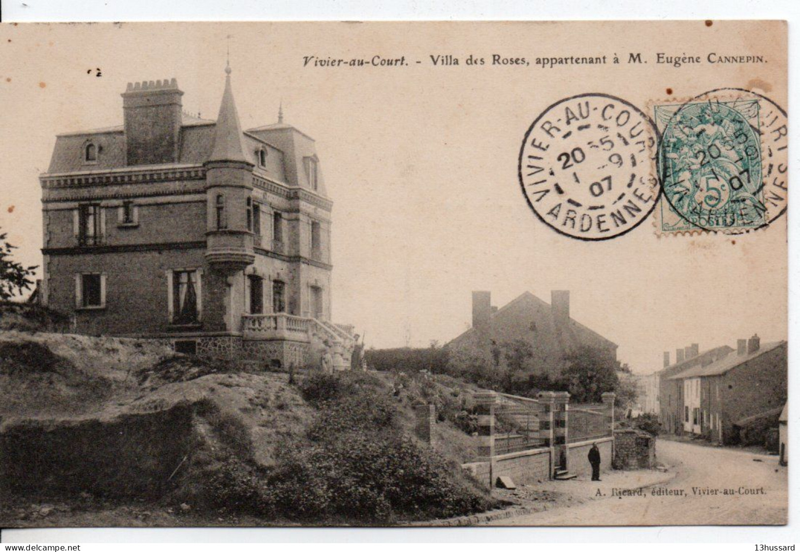 Carte Postale Ancienne Vivier Au Court - Villa Des Roses, Appartenant à M. Eugène Cannepin - Other & Unclassified