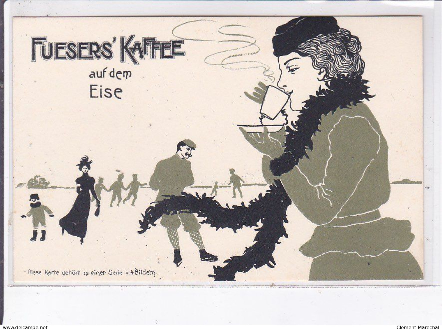 PUBLICITE : FUESERS' KAFFEE à Dulken - (illustrée Par Laskoff ?) - Très Bon état (dos Imprimé De Travers) - Publicité