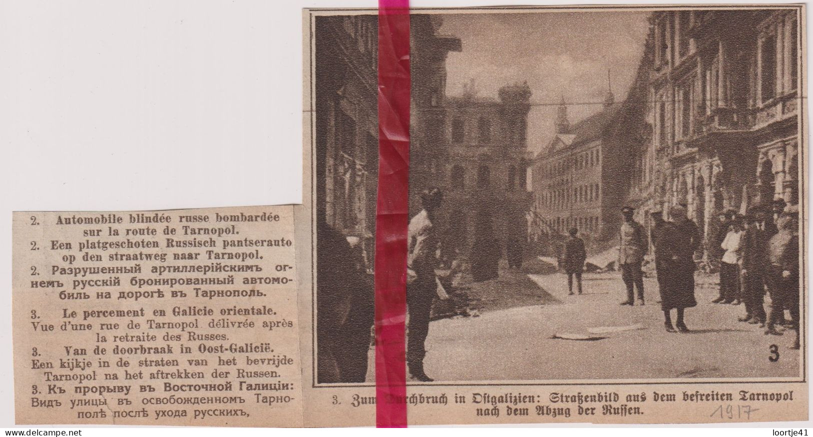 Oorlog Guerre 14/18 - Tarnopol Bevrijd - Rue Délivré - Orig. Knipsel Coupure Tijdschrift Magazine - 1917 - Unclassified