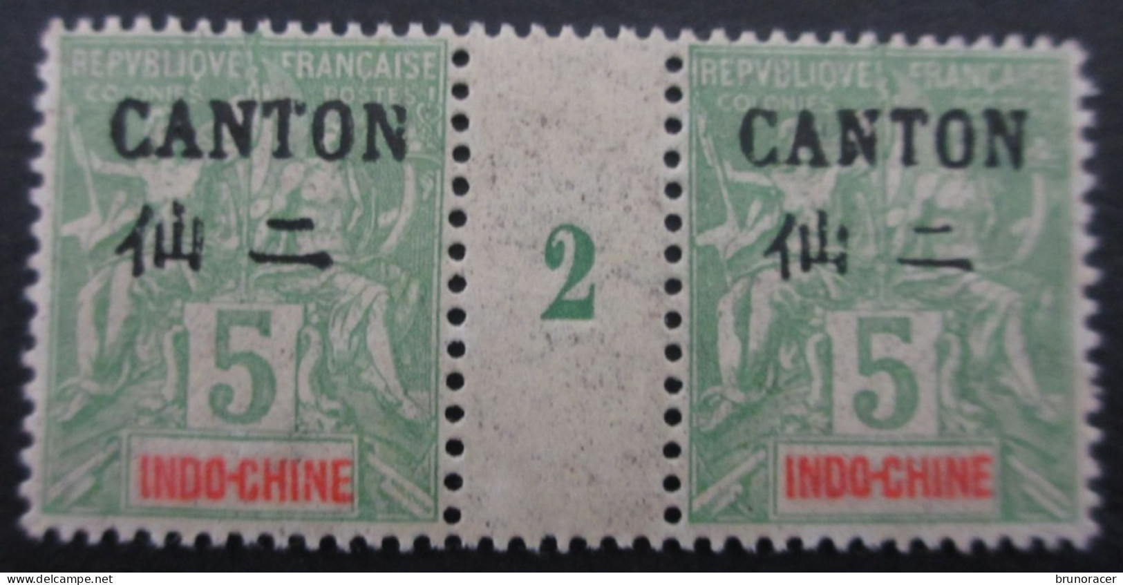 CANTON Bx INDOCHINOIS PAIRE MILLESIME N°20 NEUF** TB COTE 75 EUROS VOIR SCANS - Unused Stamps
