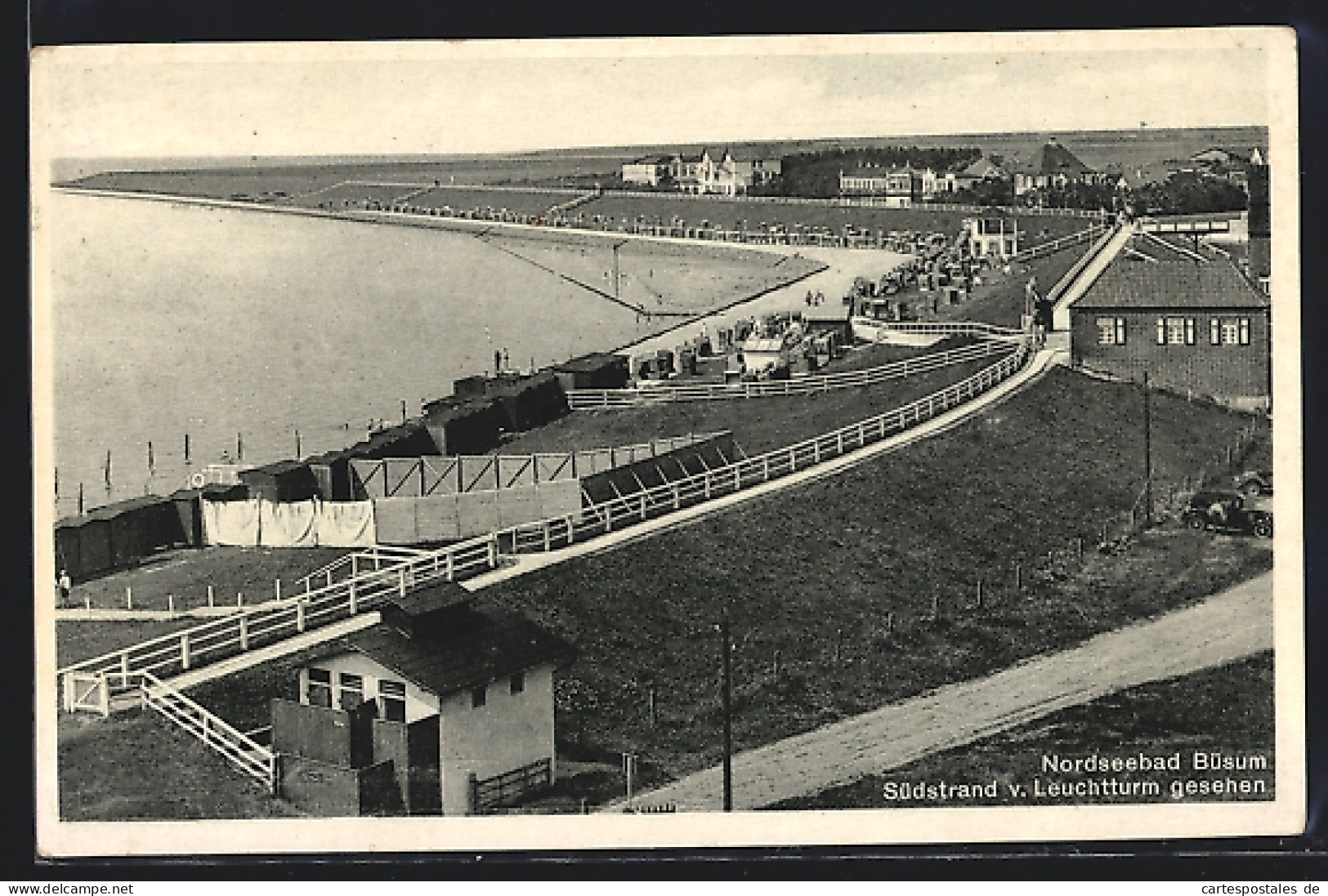 AK Büsum, Südstrand V. Leuchtturm Aus Gesehen  - Büsum