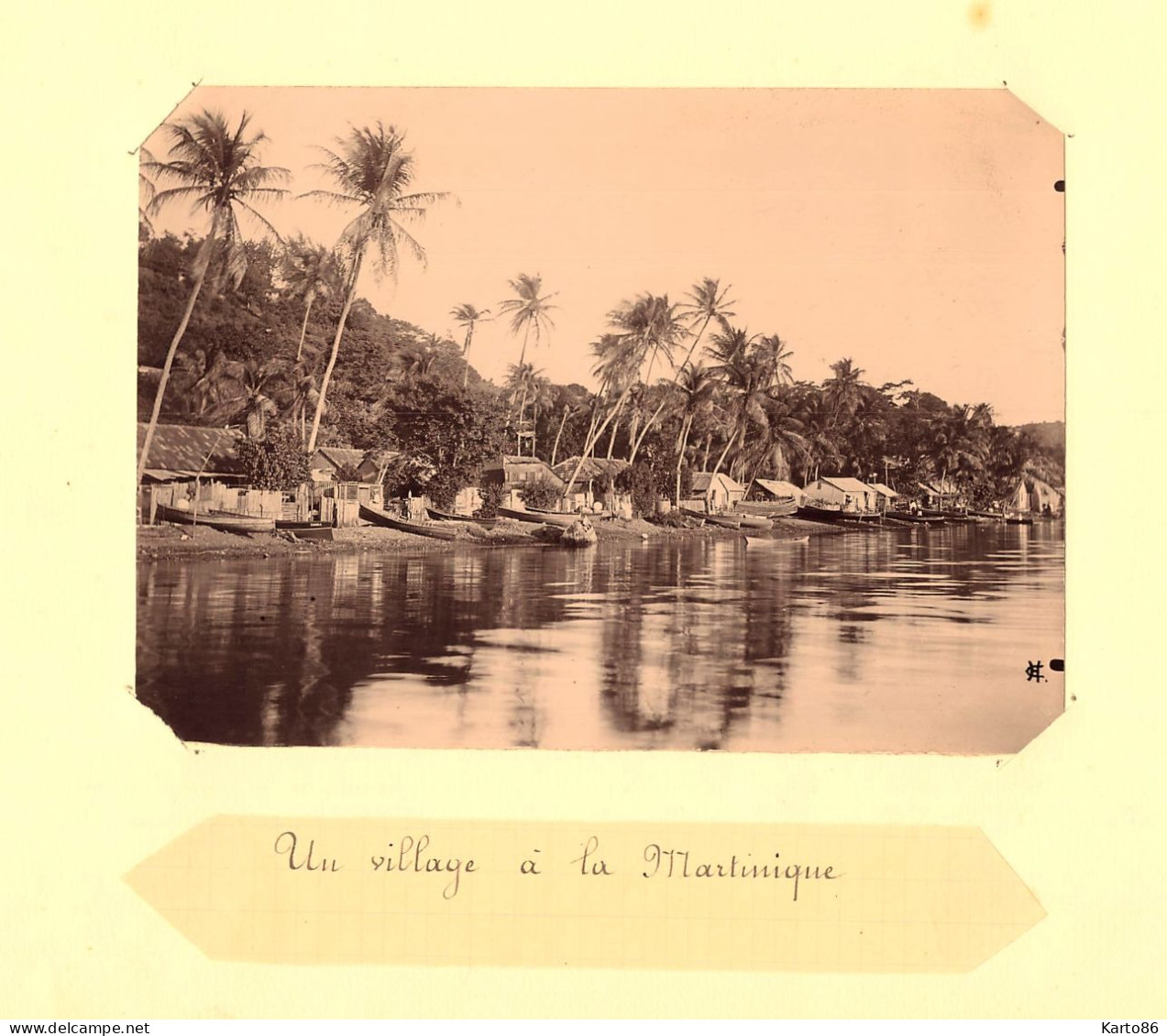 Martinique * Un Village * Grande Photo Albuminée Circa 1885/1890 17.2x12.2cm - Fort De France
