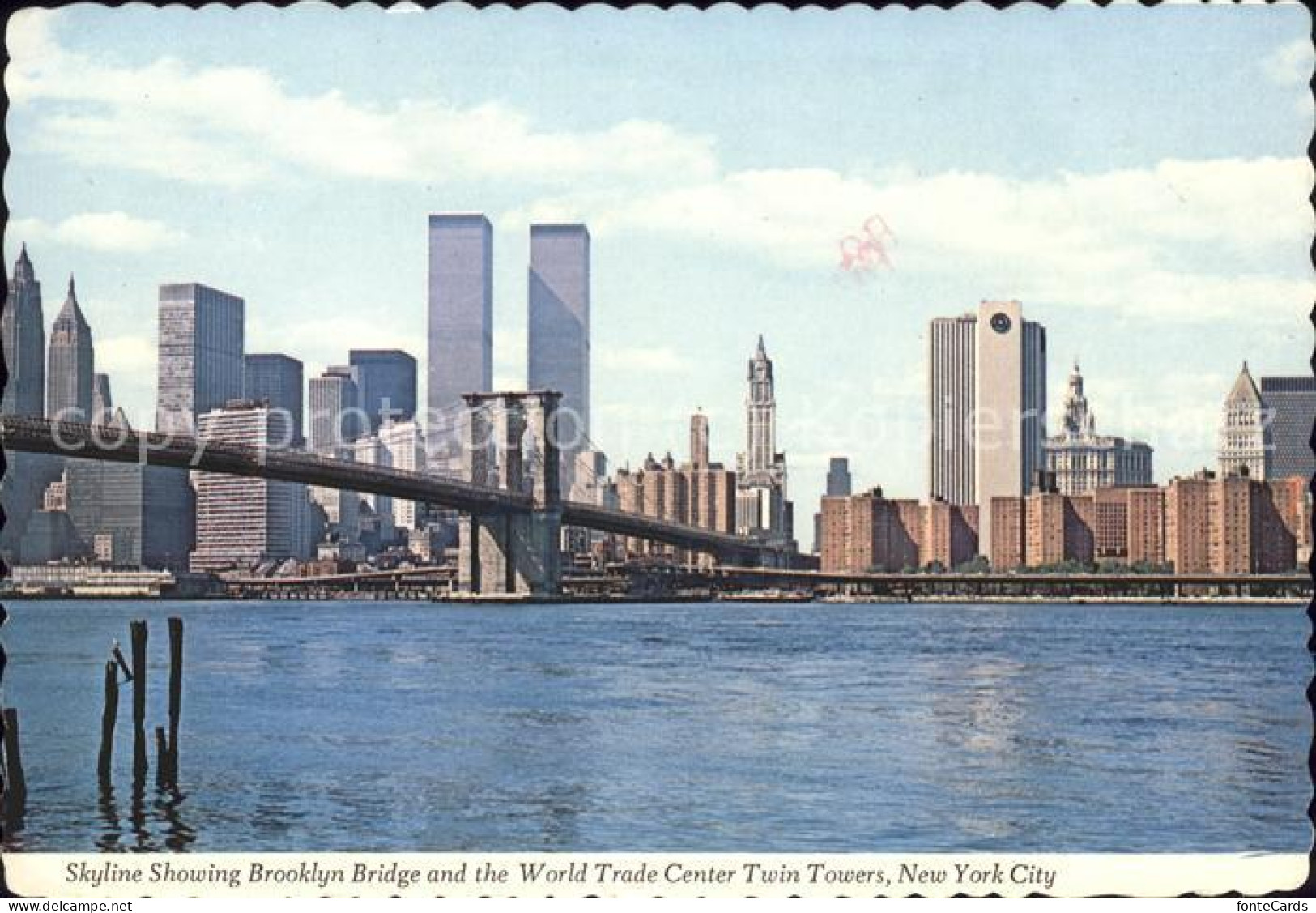 11537592 New_York_City Skyline Showing Brooklyn Bridge World Trade Center Luftpo - Andere & Zonder Classificatie