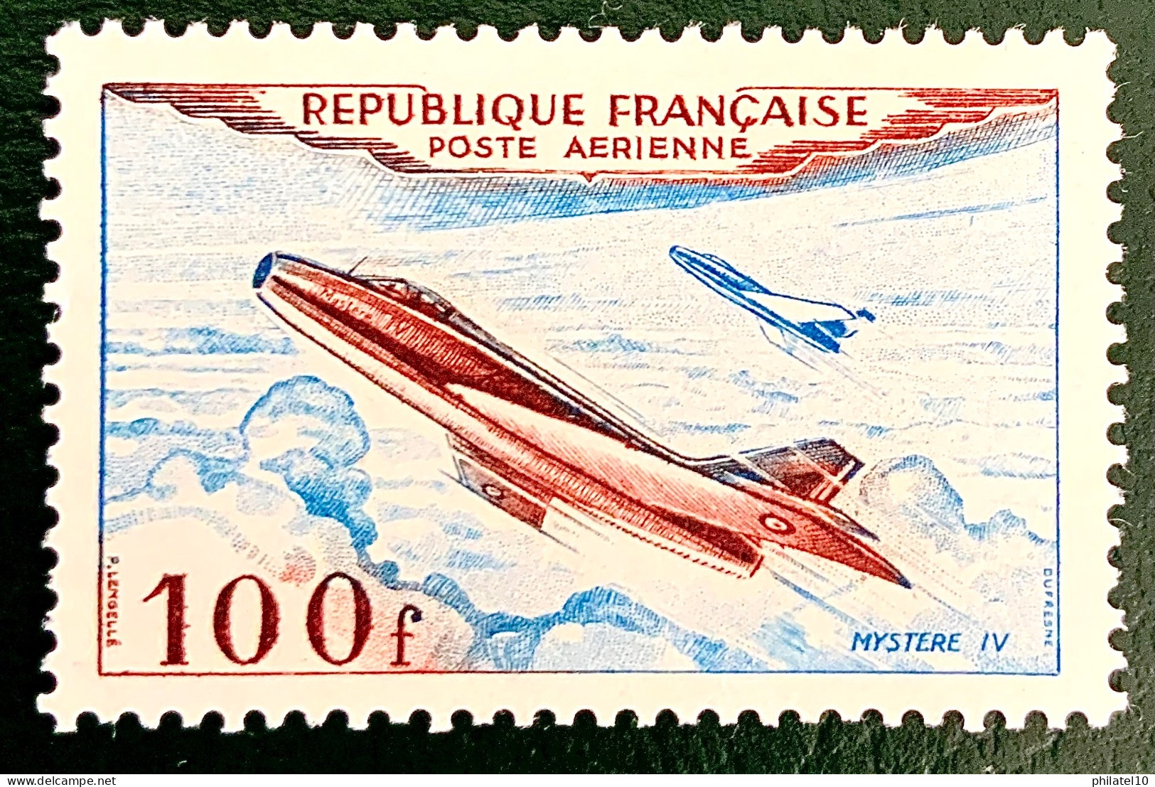 1954. FRANCE N 30 POSTE AERIENNE - MYSTERE IV - NEUF** - 1927-1959 Mint/hinged