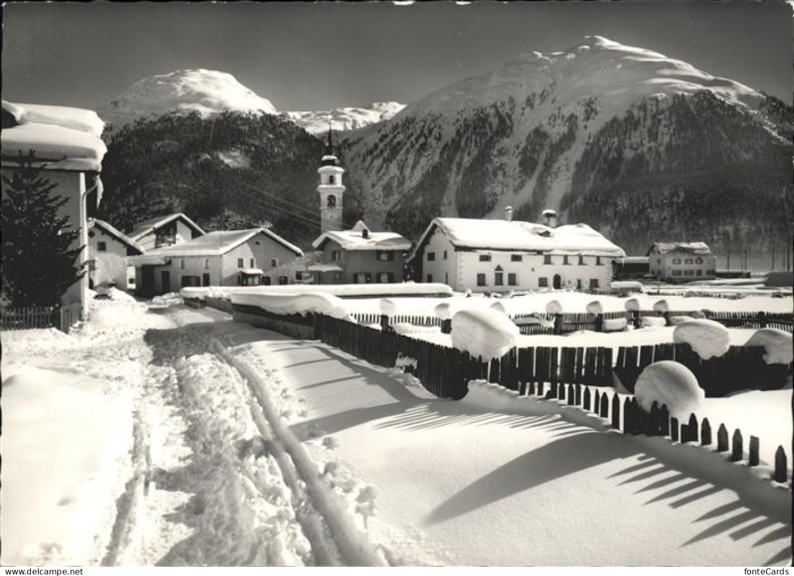 11532897 Bever Maloja Ortsansicht Mit Kirche Im Winter Oberengadin Bever - Andere & Zonder Classificatie