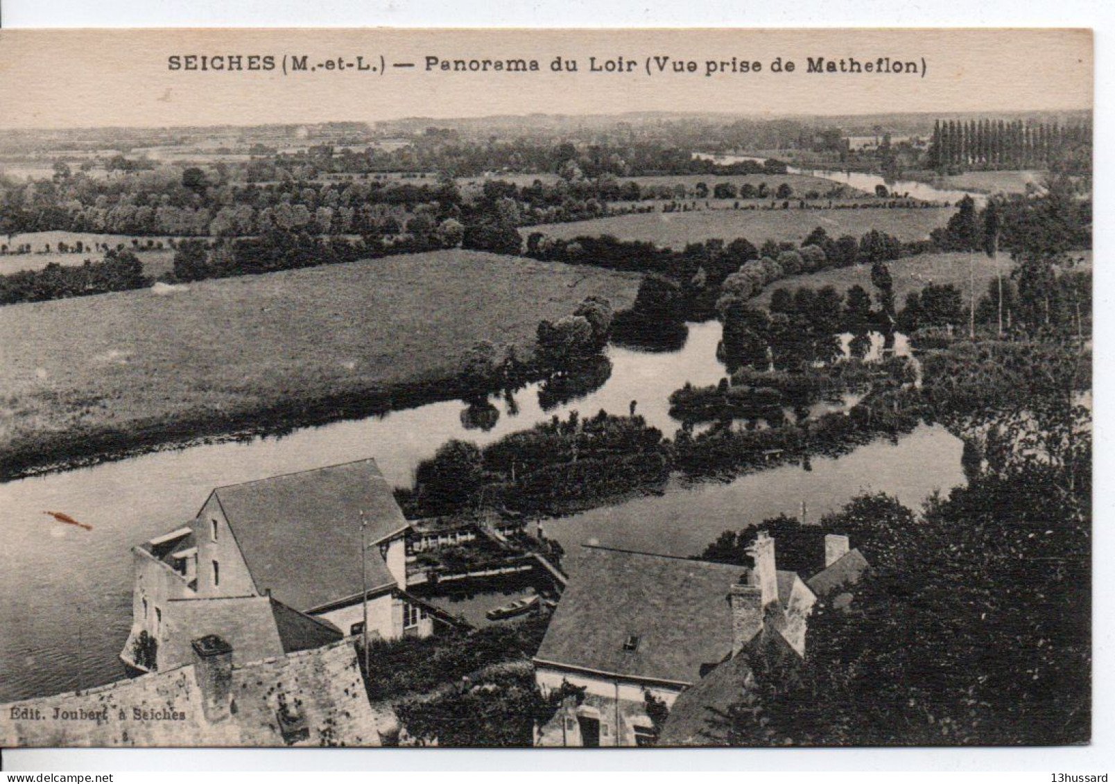 Carte Postale Ancienne Seiches - Panorama Du Loir (Vue Prise De Matheflon) - Seiches Sur Le Loir