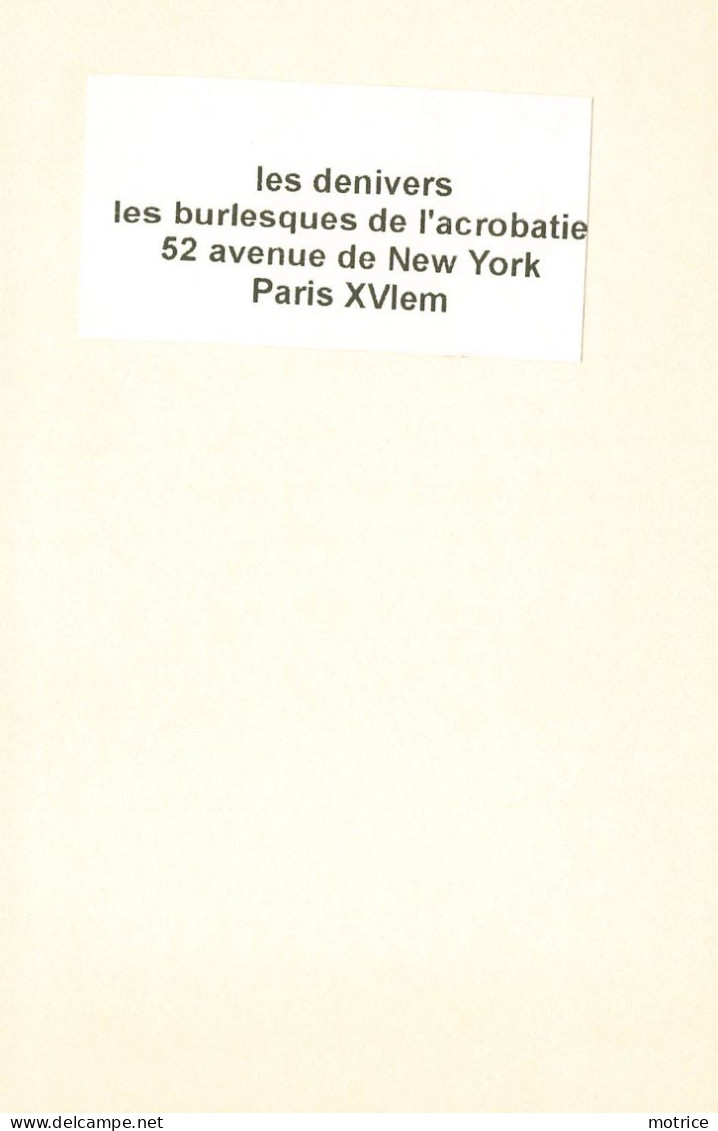 CIRQUE - Les Denivers, Les Burlesques De L'acrobatie,(photo Années 30/40 Format 12cm X 8,4cm) - Sonstige & Ohne Zuordnung