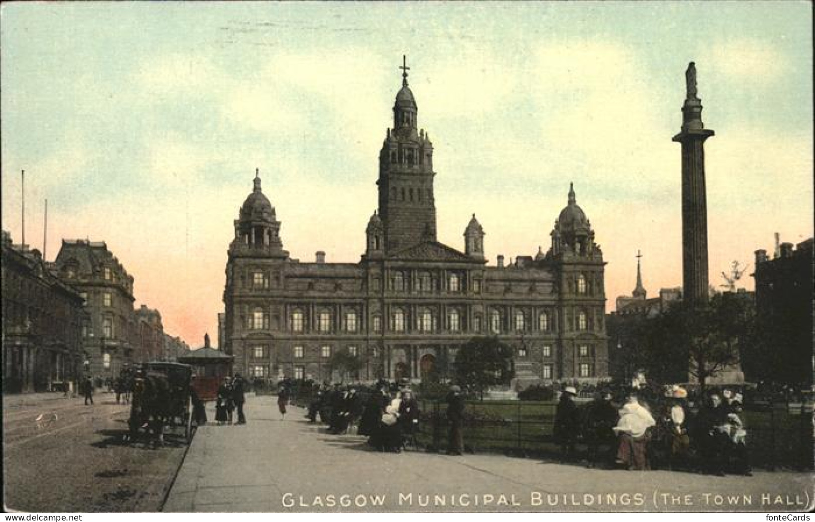 11528645 Glasgow Municipal Buildings The Town Hall Pferdedroschke Saeule Glasgow - Altri & Non Classificati