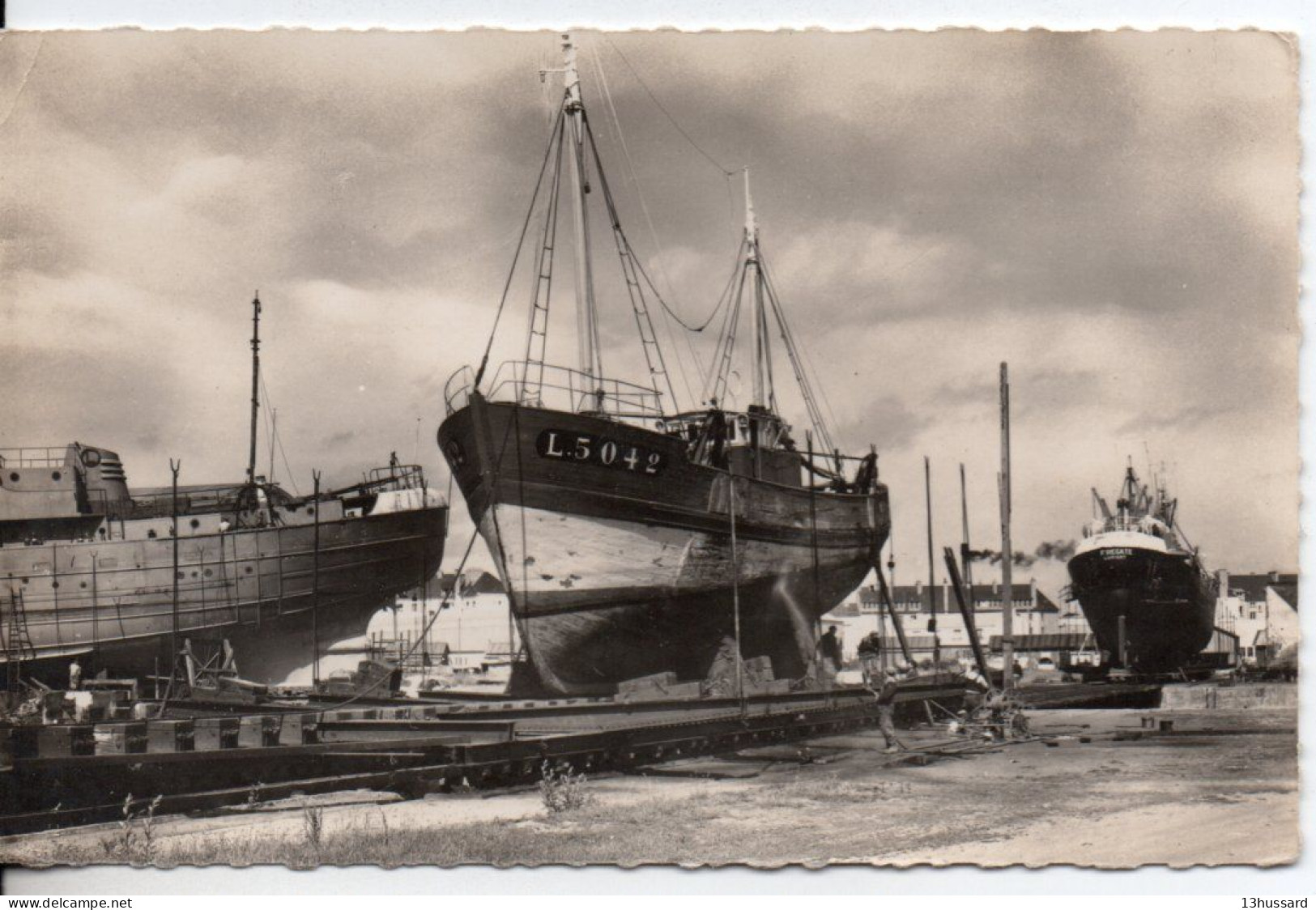 Carte Postale Lorient - Chalutiers Sur Le Slip - Bateaux - Lorient