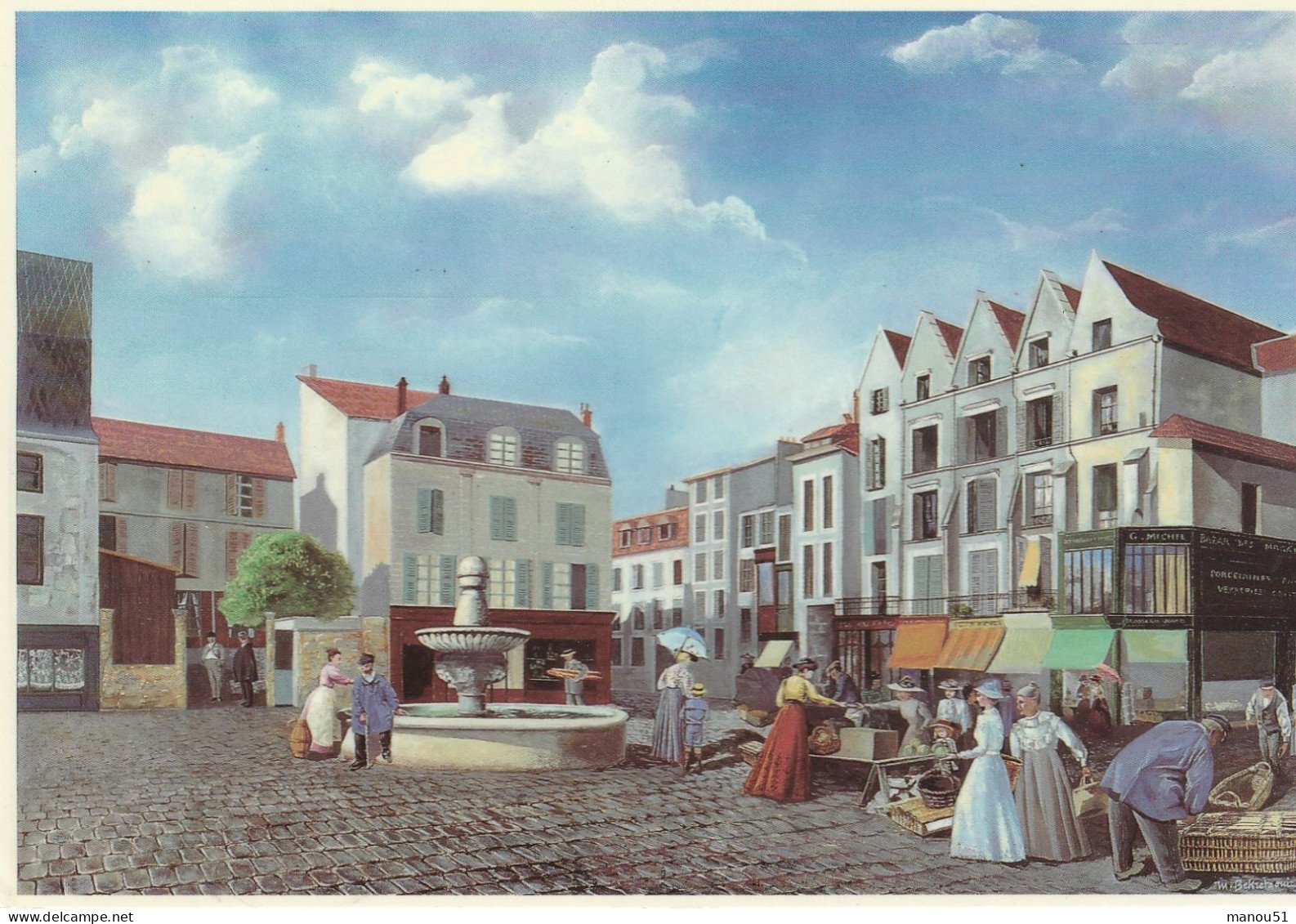 LAGNY Sur MARNE - CPM : Tableau De Madeleine Békrétaoui : Place Du Marché - Lagny Sur Marne