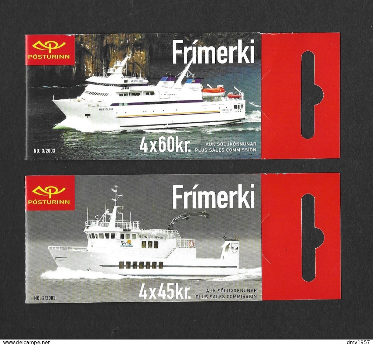 Iceland 2003 MNH Ferries SB59/60 Booklets - Postzegelboekjes