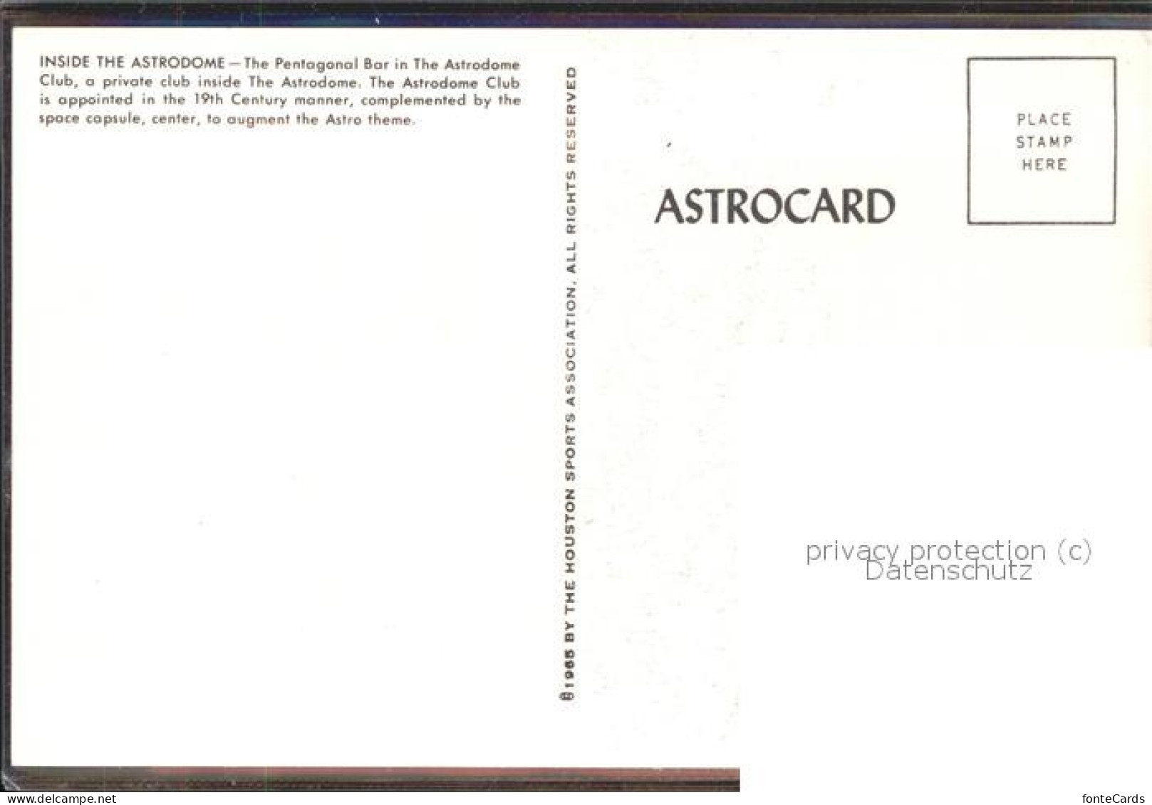 11524727 Houston_Texas Astrodome Astrocard Club - Sonstige & Ohne Zuordnung