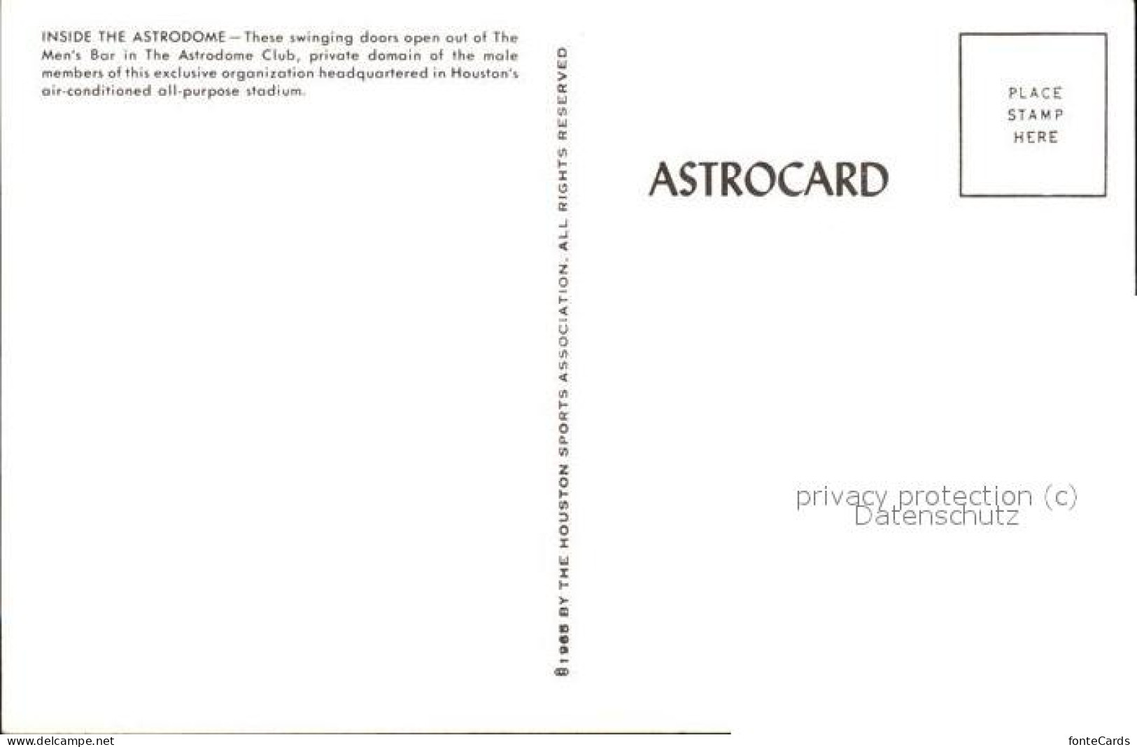 11524580 Houston_Texas Astrodome Astrocard Club - Other & Unclassified