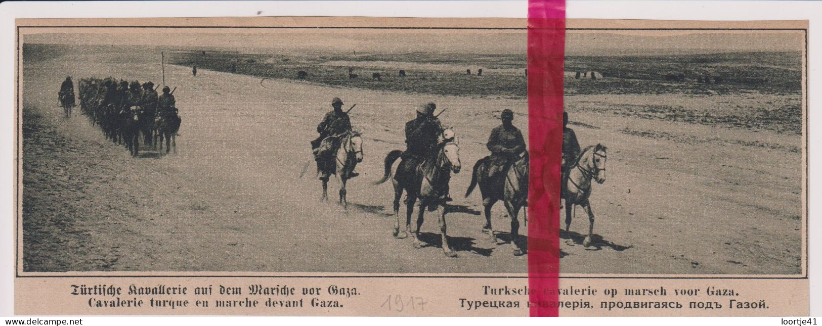 Gaza - Turkse Cavalerie Turque - Orig. Knipsel Coupure Tijdschrift Magazine - 1917 - Zonder Classificatie