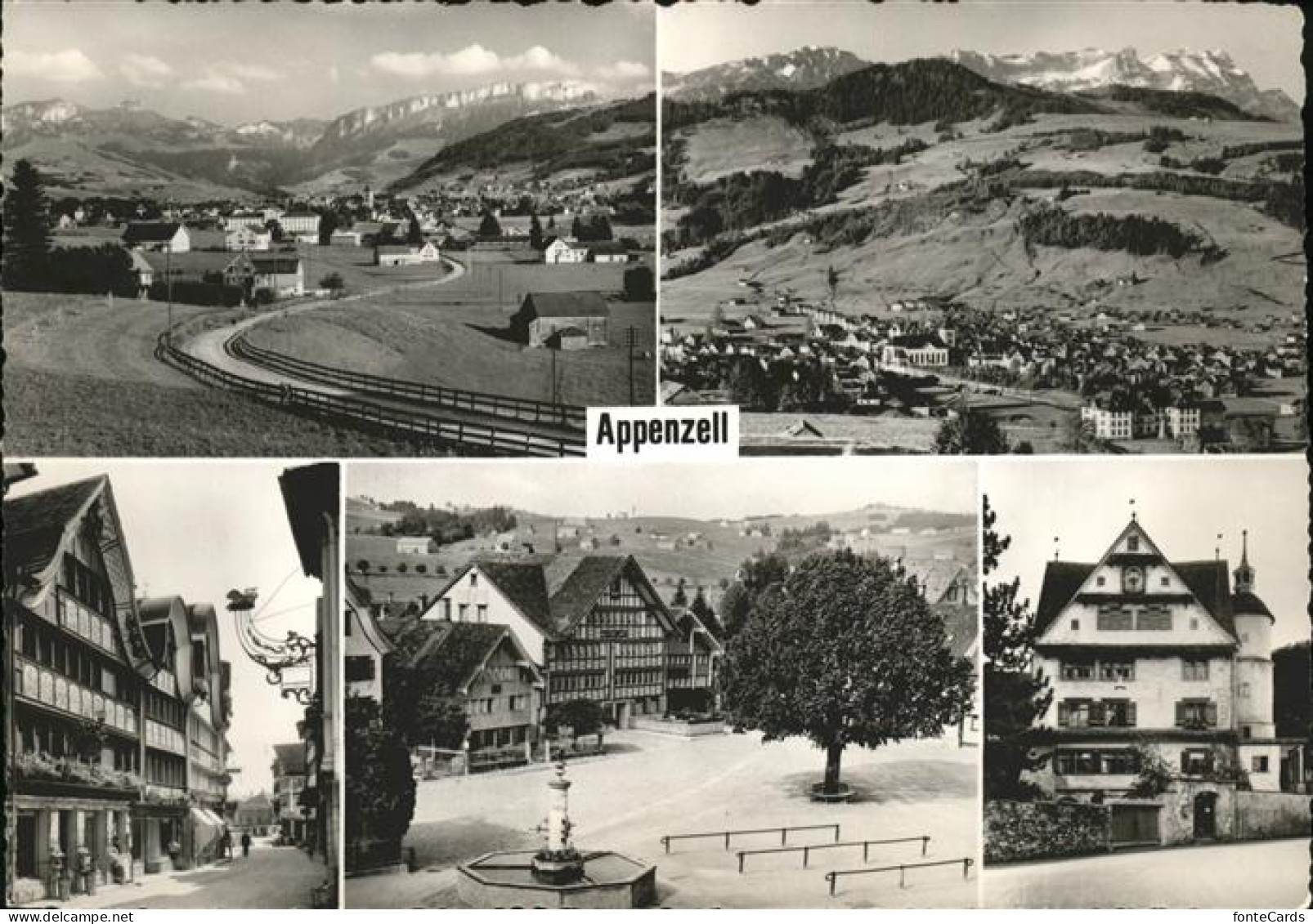 11524436 Appenzell IR Panorama Mit Alpen Strassenpartie Brunnen Appenzell - Autres & Non Classés