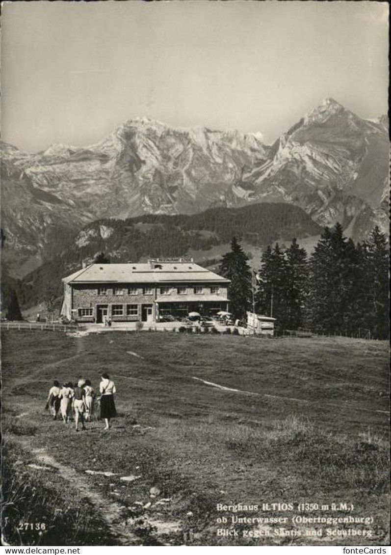 11524302 Unterwasser Toggenburg Berghaus Iltios Blick Gegen Saentis Und Schafber - Autres & Non Classés