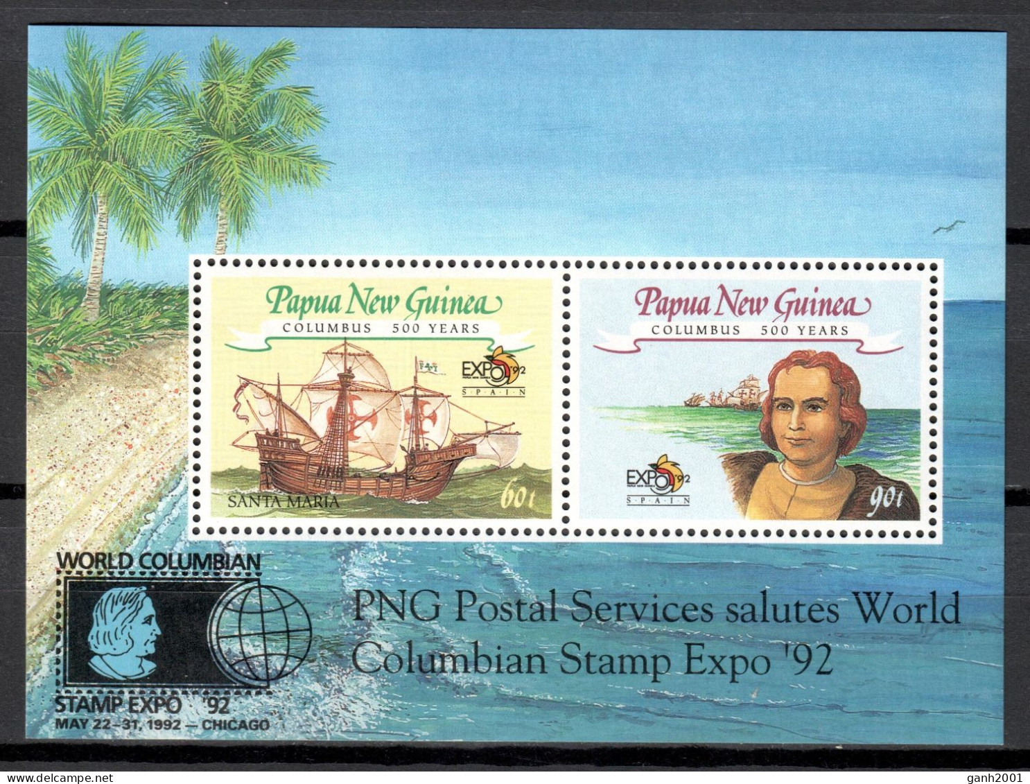 Papua New Guinea 1992 / Ships Columbus MNH Barcos Cristóbal Colón Schiffe Bateaux / Hp53  7-14 - Ships