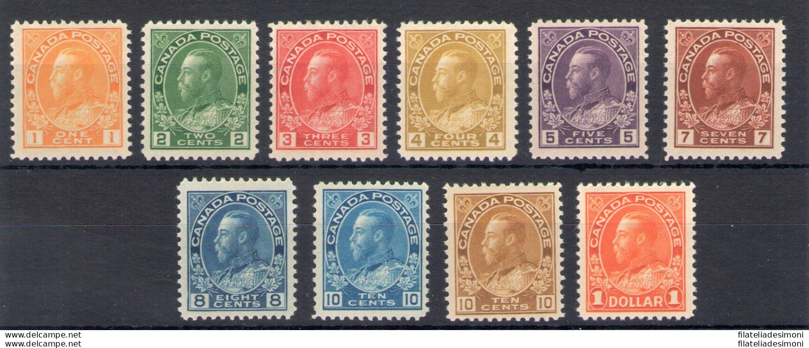 1922-31 CANADA - SG 246/255 Serie Di 10 Valori MH*- 1 $ MNH** - Sonstige & Ohne Zuordnung