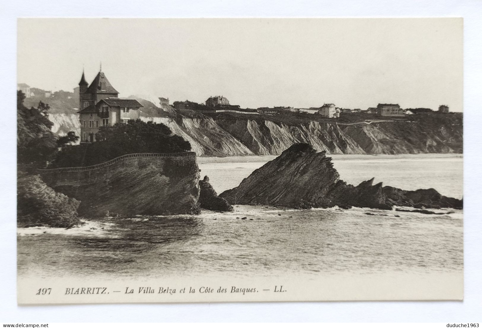 CPA - 64.Biarritz. La Villa Belza Et La Côte Des Basques - Biarritz