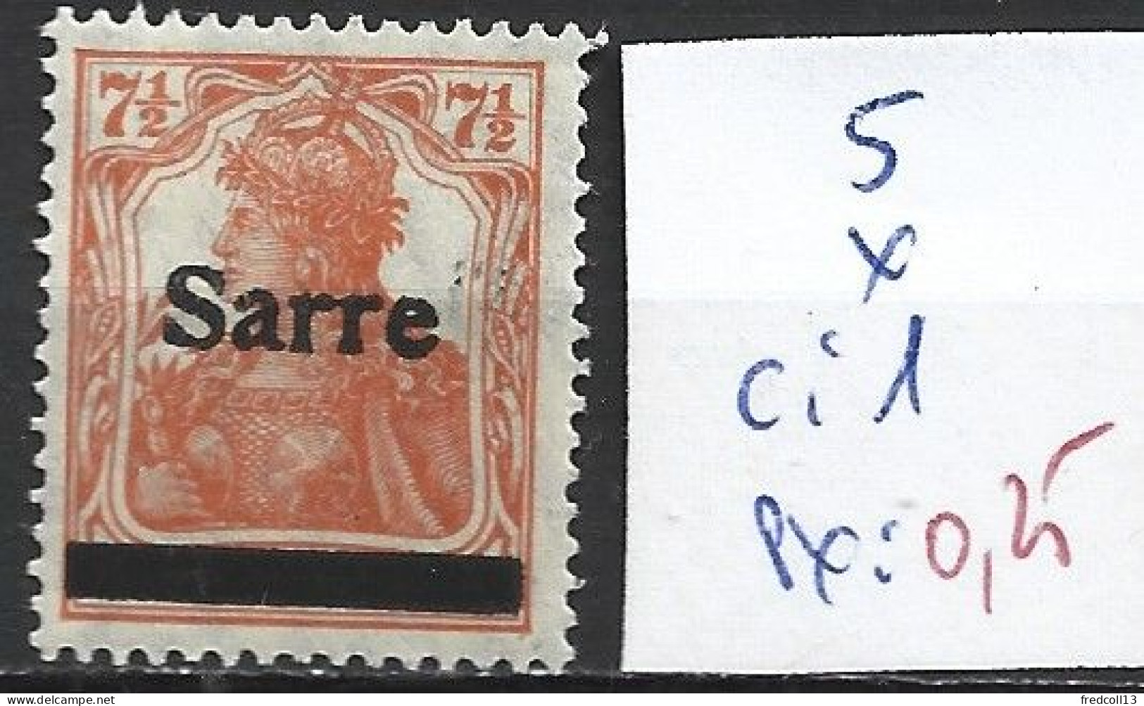 SARRE 5 * Côte 1 € - Unused Stamps
