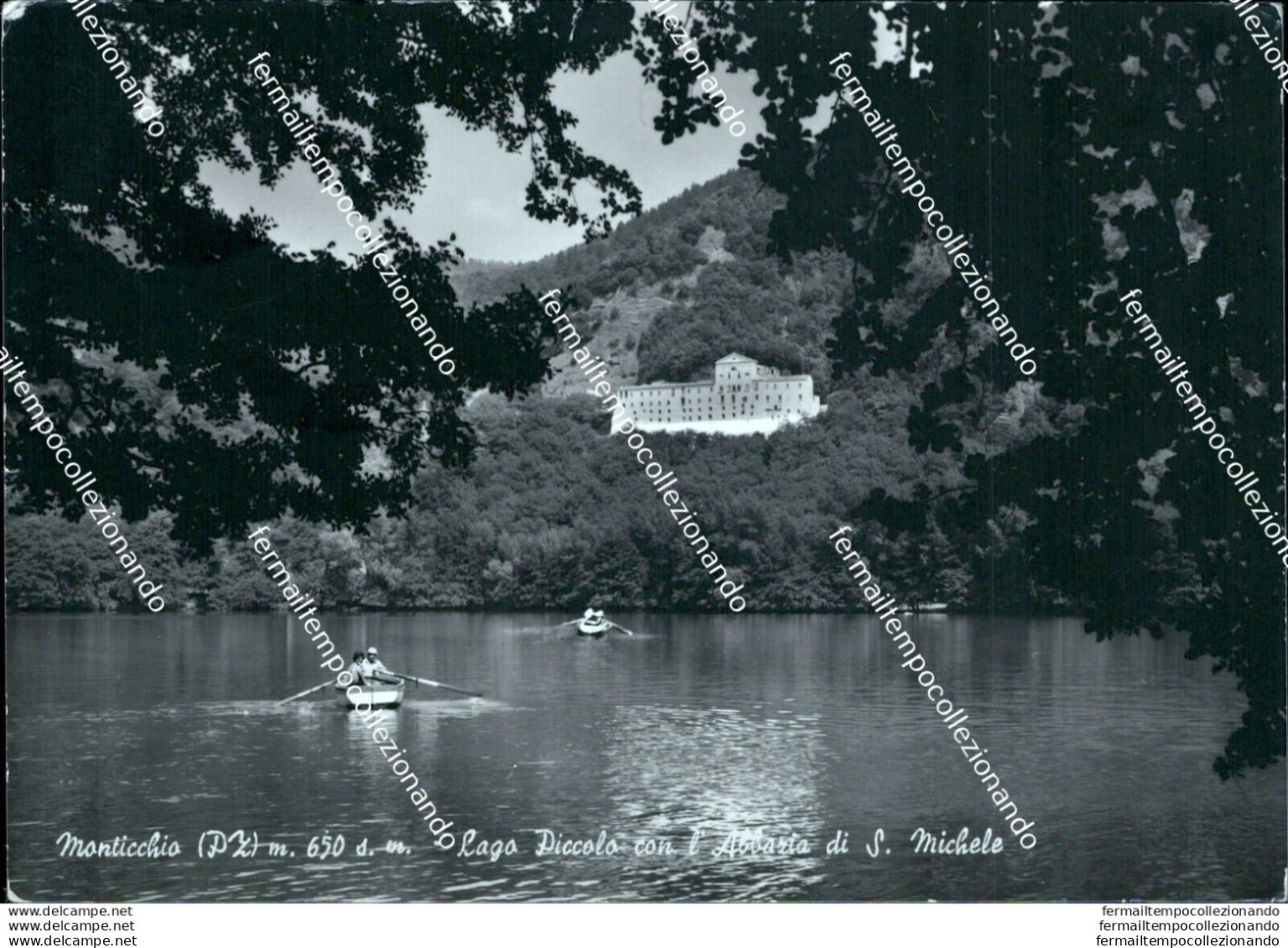Br326 Cartolina Monticchio Lago Piccolo Con L'azzazia Di S.michele Potenza - Potenza