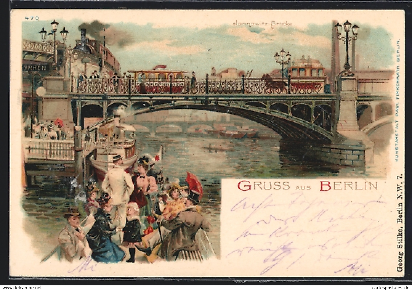 Lithographie Berlin, Partie An Der Jannowitz-Brücke  - Mitte