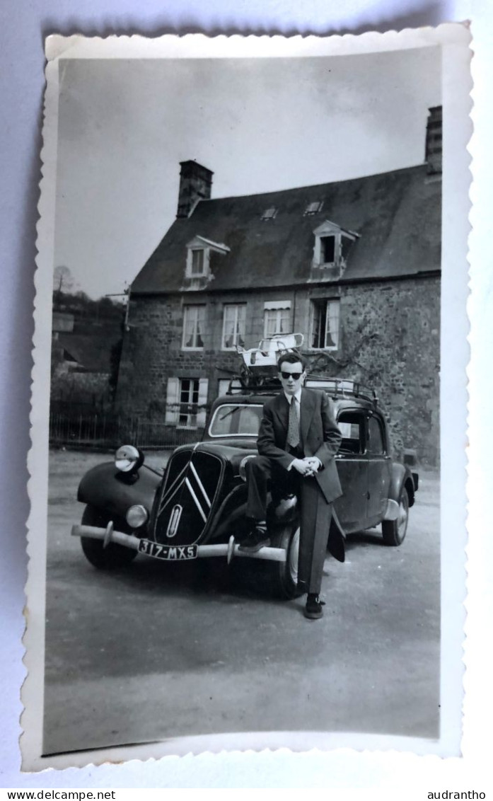 Photographie Ancienne Automobile CITROEN Traction Avant 317-MX5 à Lonlay L'Abbaye (Orne) - Automobile