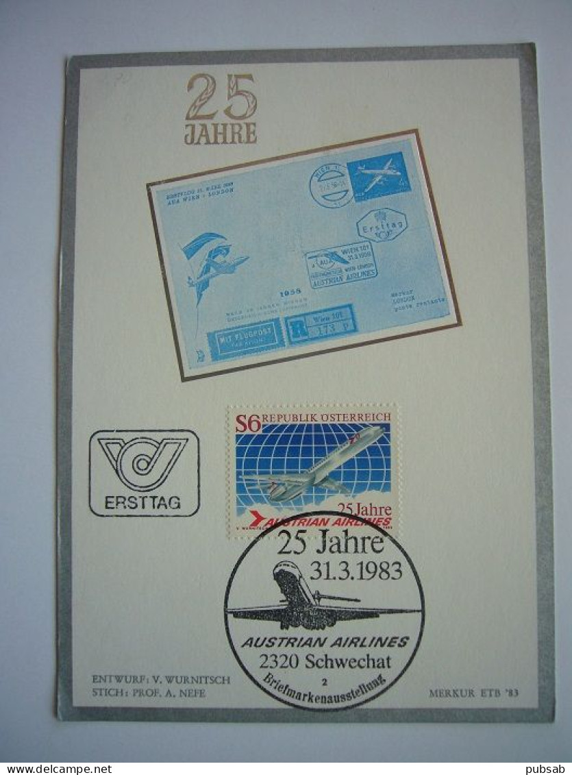 Avion / Airplane / AUSTRIAN AIRLINES / Douglas MD-81 / 25 Jahre / 31.3.1983 / Carte Maximum - 1946-....: Moderne