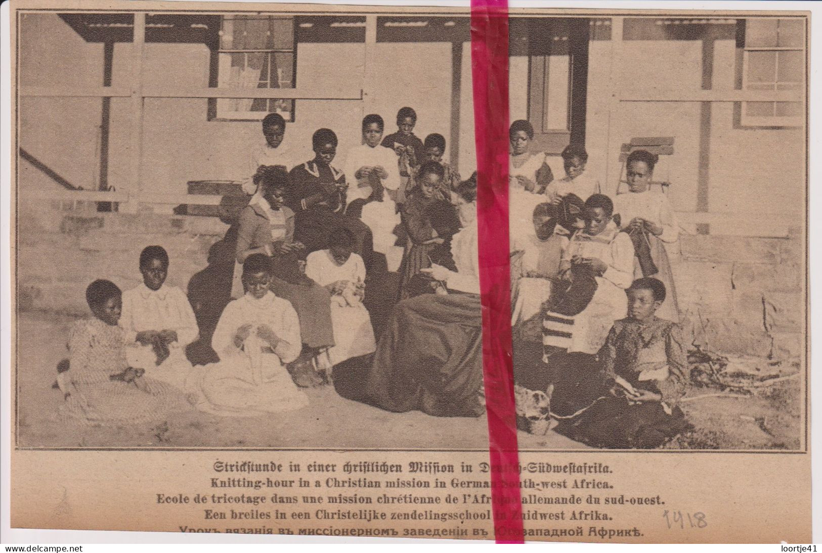 L'Afrique Allemande - Breiles , école De Tricotage - Orig. Knipsel Coupure Tijdschrift Magazine - 1918 - Non Classés