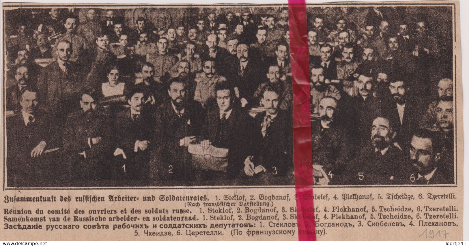 Rusland Russie - Réunion Du Comité Des Ouvriers - Orig. Knipsel Coupure Tijdschrift Magazine - 1917 - Unclassified